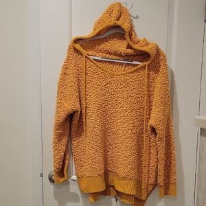 ✨ Miracle USA Popcorn Knit Hoodie Sweater – Mustard Yellow – Cozy & Soft! ✨